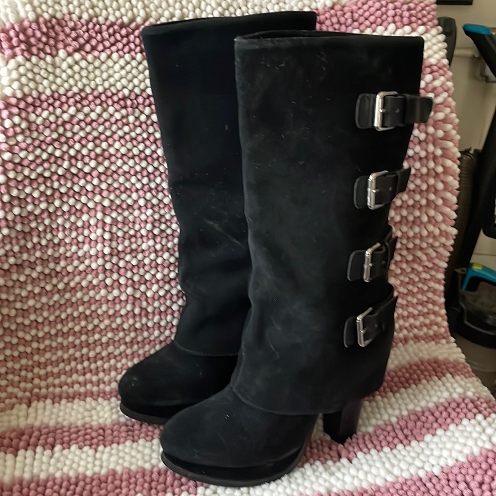 Report Monroe Black Suede Ladies Boots